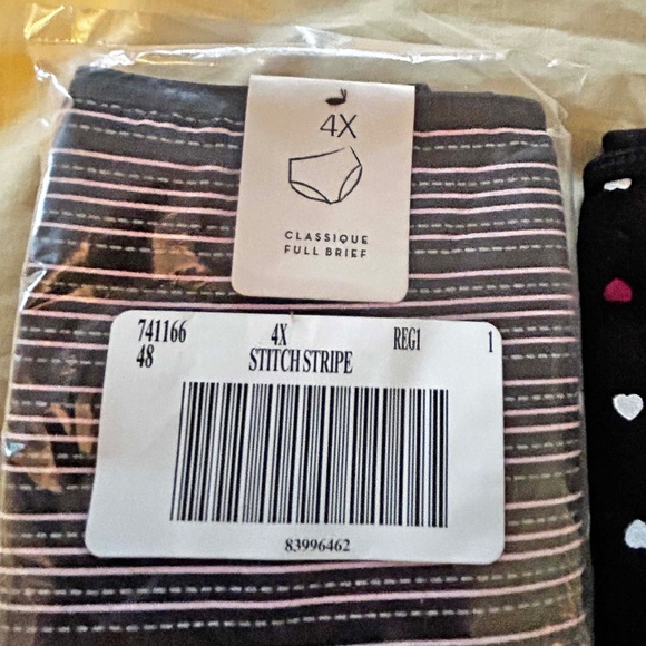 FULL BRIEFS, TWO, COTTON SPANDEX, BLACK PRINTED, SIZE 4X, DéESSE COLLECTION for - Picture 3 of 6